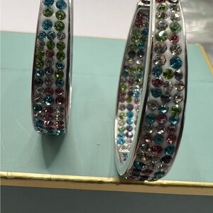Multicolor Crystal Pierced Earrings made with Swarovski Crystals